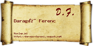 Daragó Ferenc névjegykártya