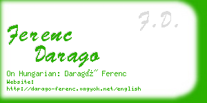 ferenc darago business card